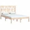 Estructura de cama de matrimonio madera maciza pino 135x190 cm 3