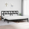Estructura de cama de madera maciza de pino negro 200x200 cm 1