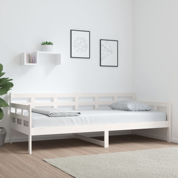 Sofá cama madera maciza de pino blanco 90x200 cm D