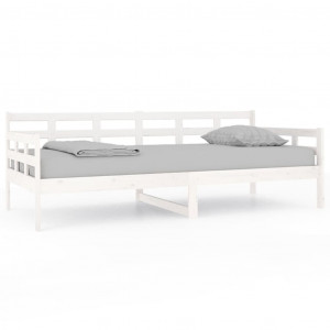 Sofá-cama 90x200 cm madeira de pinho maciça branco H