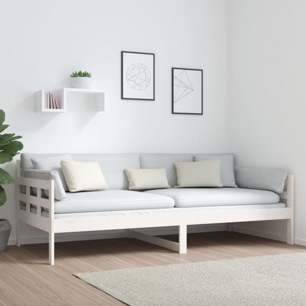 Sofá cama madera maciza de pino blanco 90x200 cm M 4