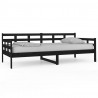 Sofá cama madera maciza de pino negro 90x200 cm 2