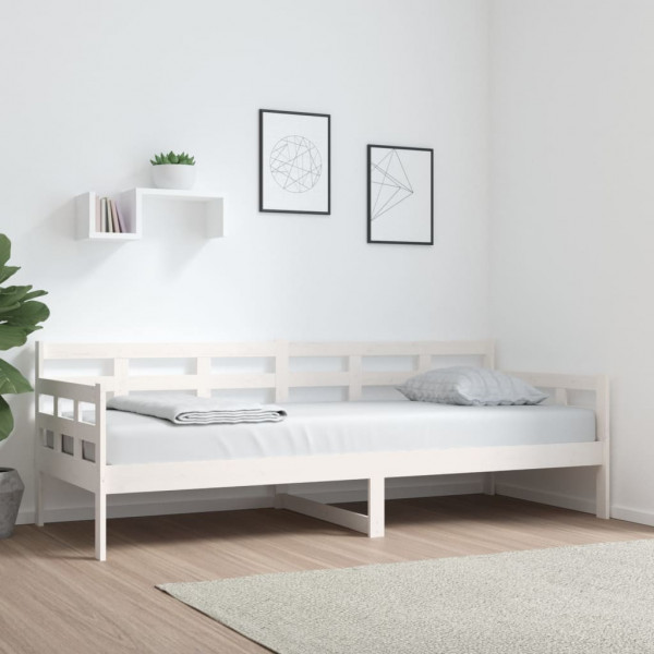 Sofá cama madera maciza de pino blanco 80x200 cm D