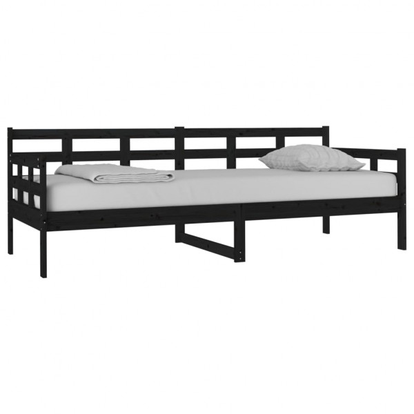 Sofá cama madera maciza de pino negro 80x200 cm M 3