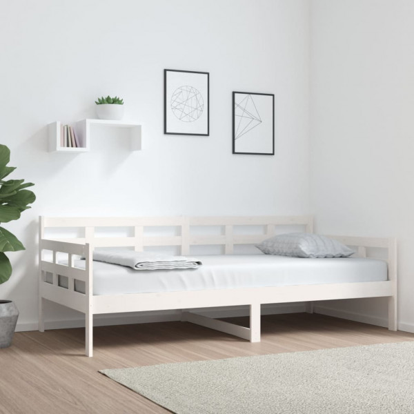 Sofá cama madera maciza de pino blanco 90x190 cm D