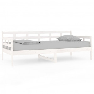 Sofá cama madera maciza de pino blanco 90x190 cm H