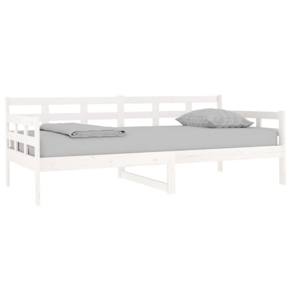 Sofá-cama 90x190 cm madeira de pinho maciça branco M 3