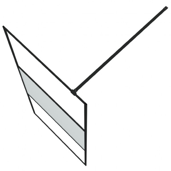 Mampara de ducha vidrio ESG semiesmerilado negro 90x195 cm M 5