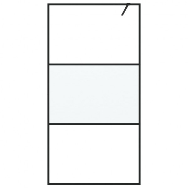 Mampara de ducha vidrio ESG semiesmerilado negro 100x195 cm M 3