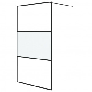 Mampara de ducha vidrio ESG semiesmerilado negro 115x195 cm H