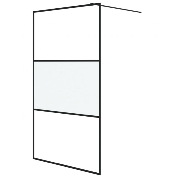 Divisória de chuveiro 115x195 cm vidro semiopaco ESG preto M 2