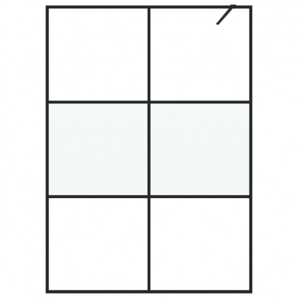 Divisória de chuveiro 140x195 cm vidro semiopaco ESG preto M 3