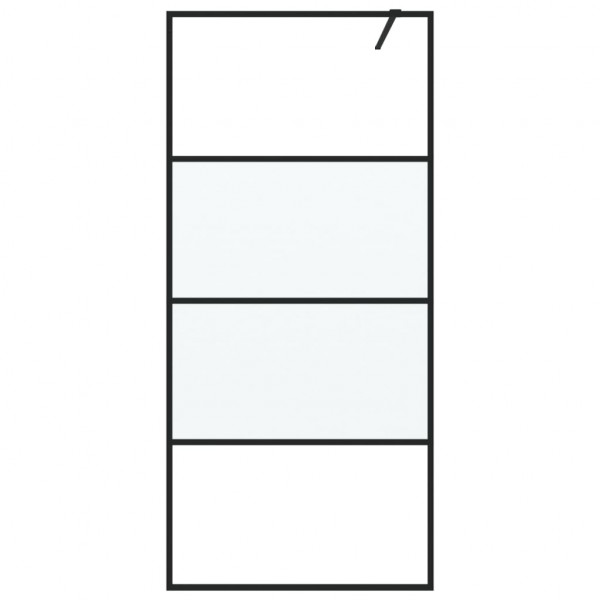 Divisória de chuveiro 90x195 cm vidro semiopaco ESG preto M 3