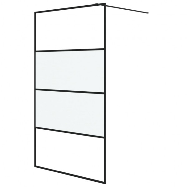 Divisória de chuveiro 115x195 cm vidro semiopaco ESG preto M 2