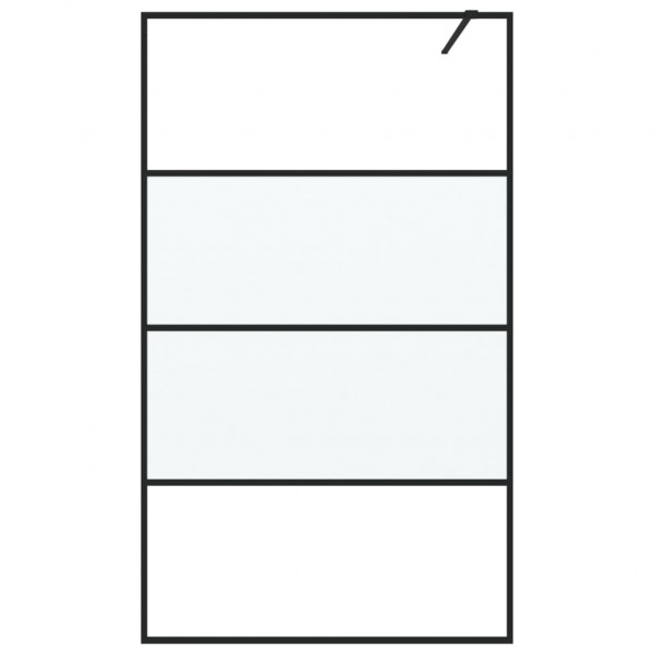 Divisória de chuveiro 115x195 cm vidro semiopaco ESG preto M 3