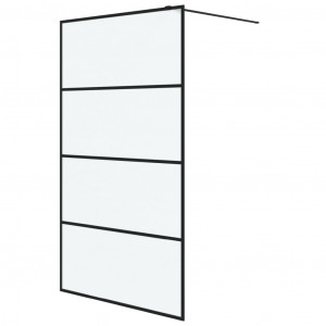 Mampara de ducha vidrio ESG esmerilado negro 115x195 cm H