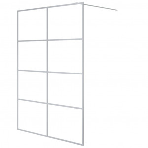 Mampara de ducha vidrio ESG transparente plateado 140x195 cm H