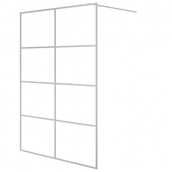 Mampara de ducha vidrio ESG transparente plateado 140x195 cm M 2