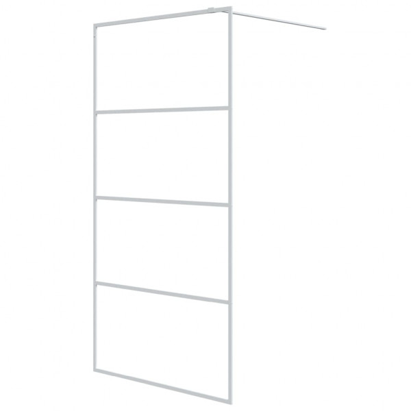 Divisória de chuveiro branco 100x195 cm vidro ESG transparente M 2