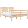 Estructura de cama de matrimonio madera maciza pino 135x190 cm 3