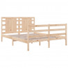 Estructura de cama de matrimonio madera maciza pino 135x190 cm 4