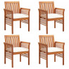 Sillas de comedor de jardín 4 uds con cojines madera de acacia 1