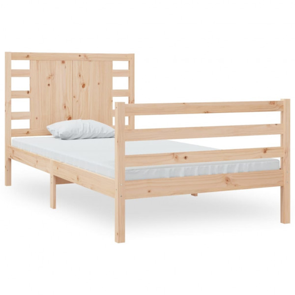 Estructura de cama madera maciza pino 90x190 cm M 2
