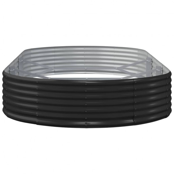 Canteiro elevado jardim 296x140x36 aço revestido a pó antracite M 4