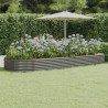 Jardinera arriate acero recubrimiento polvo gris 373x140x36 cm 1