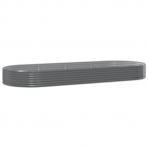 Jardinera arriate acero recubrimiento polvo gris 373x140x36 cm H