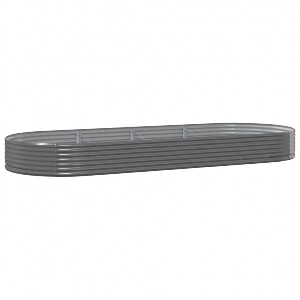 Jardinera arriate acero recubrimiento polvo gris 373x140x36 cm M 2