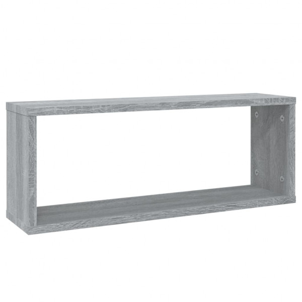 Estantes cúbicos de pared 4 uds madera gris Sonoma 60x15x23 cm M 3