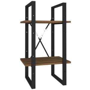 Estantería 2 niveles madera marrón roble 40x30x70 cm H