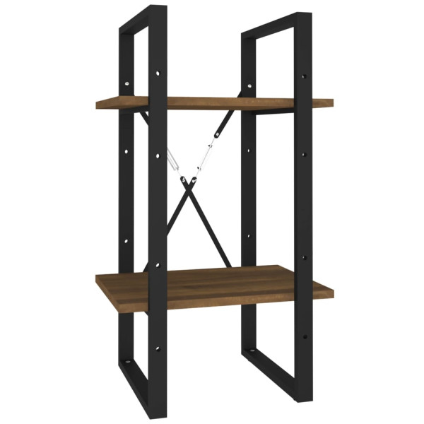 Estantería 2 niveles madera marrón roble 40x30x70 cm M 2