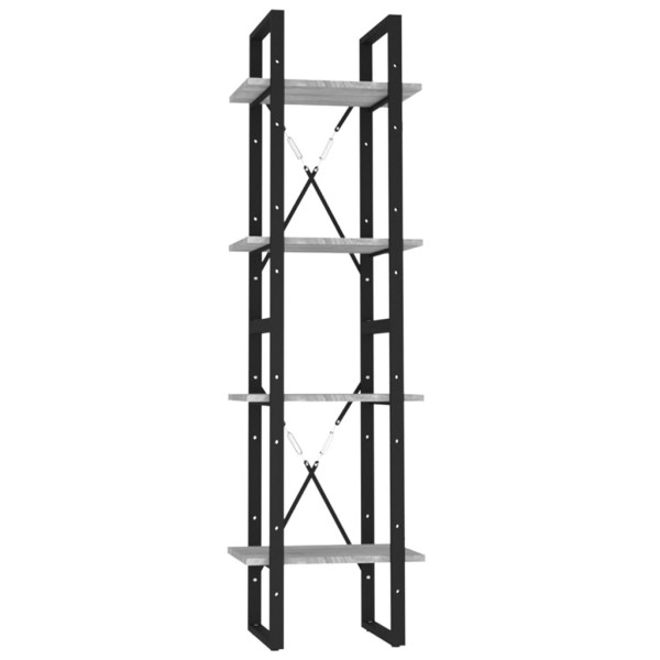 Estante 4 prat. 40x30x140 cm derivados madeira cinzento sonoma M 2