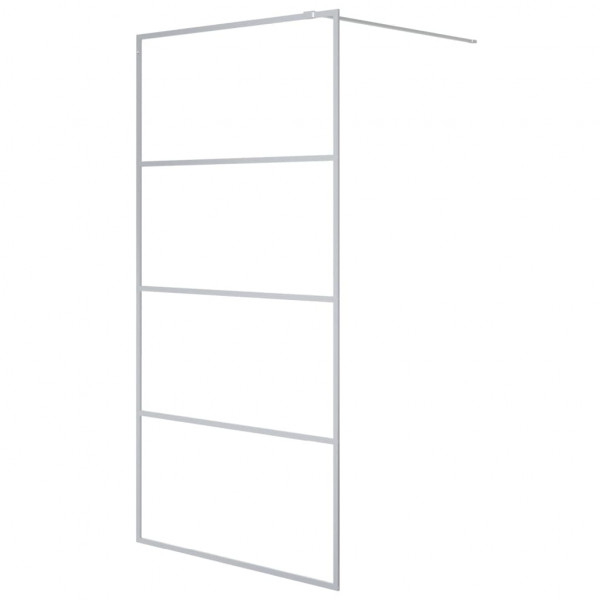 Mampara de ducha vidrio ESG transparente plateado 100x195 cm M 2