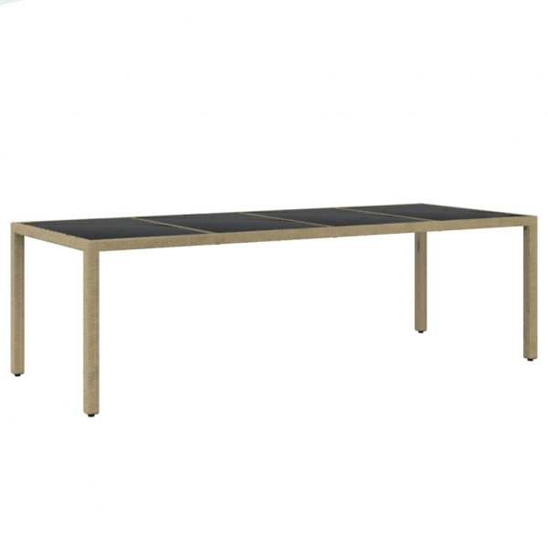 11 pcs conjunto de jantar para jardim vime PE bege M 4