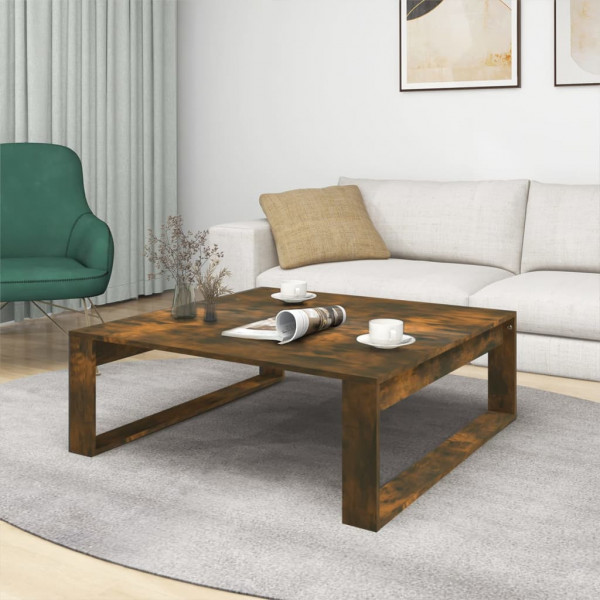 Mesa de centro madera contrachapada roble ahumado 100x100x35 cm M 3