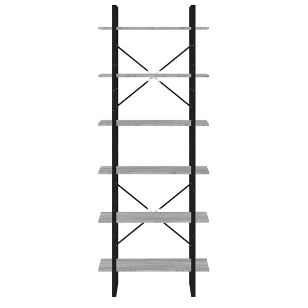 Estantería alta madera contrachapada gris Sonoma 80x30x210 cm M 5