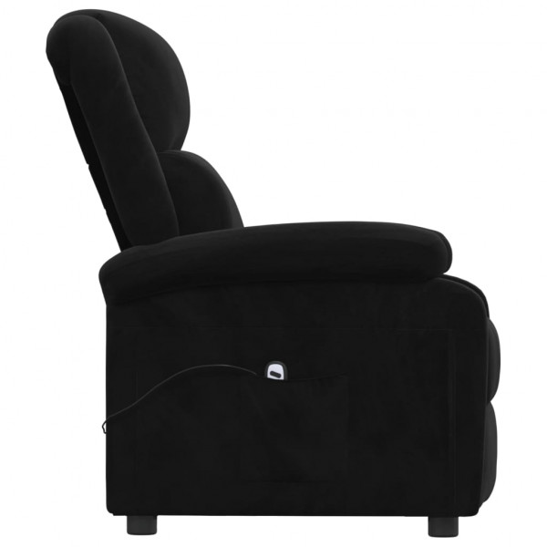 Poltrona de massagens reclinável veludo preto M 4