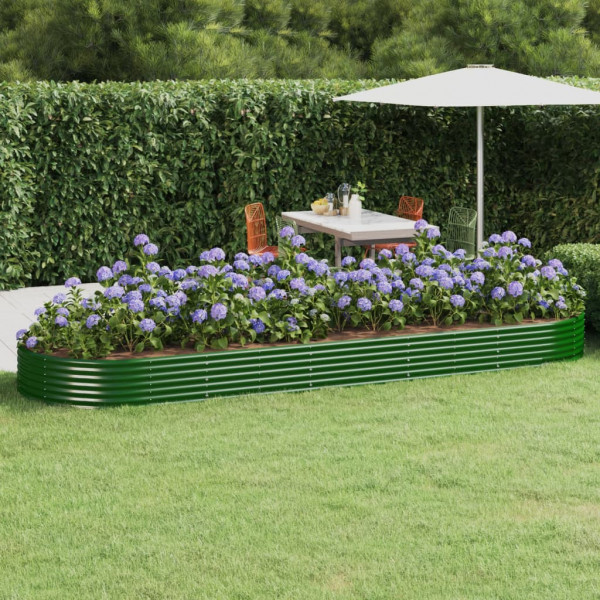 Jardinera arriate acero recubrimiento polvo verde 450x140x36 cm D