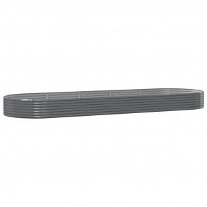 Jardinera arriate acero recubrimiento polvo gris 450x140x36 cm H