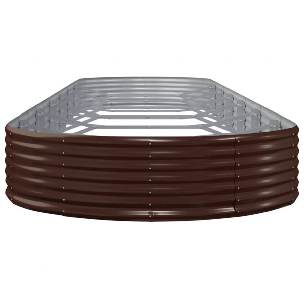 Jardinera arriate acero recubrimiento polvo marrón 600x140x36cm M 4