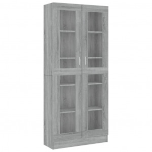 Vitrine 82.5x30.5x185.5 cm derivados madeira cinzento sonoma H