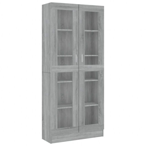 Vitrina de madera contrachapada gris sonoma 82.5x30.5x185.5 cm M 2