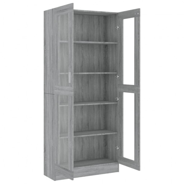 Vitrine 82.5x30.5x185.5 cm derivados madeira cinzento sonoma M 5