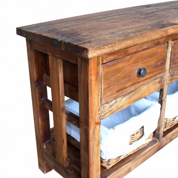 Aparador de madera maciza reciclada 100x30x50 cm M 5