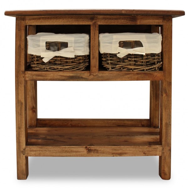 Mesa consola em madeira de mogno maciça 69x28x70 cm M 2