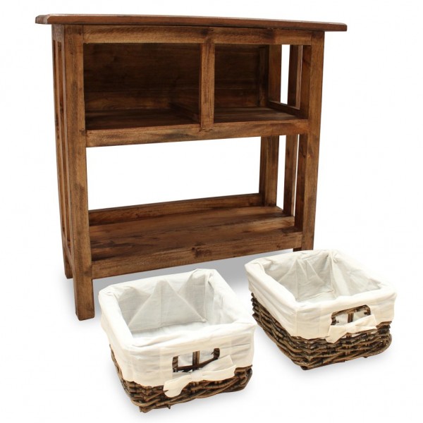 Mesa consola em madeira de mogno maciça 69x28x70 cm M 3