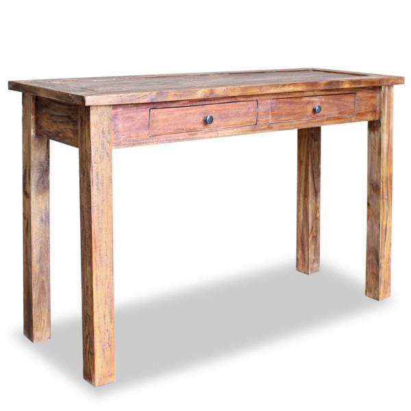Mesa consola de madera maciza reciclada 123x42x75 cm D